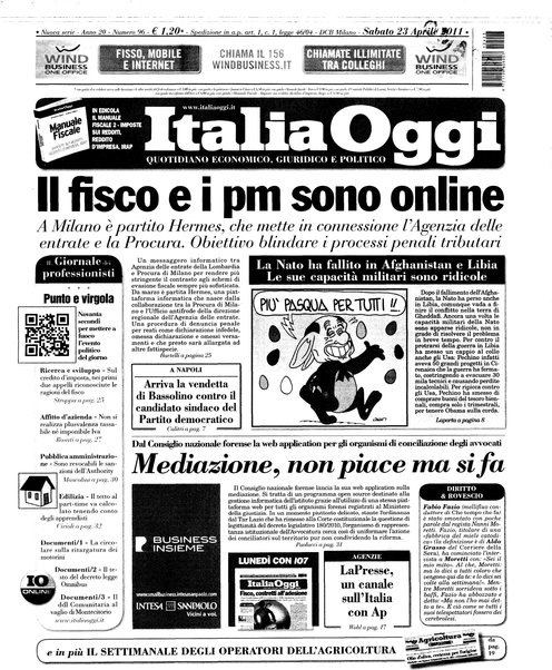 Italia oggi : quotidiano di economia finanza e politica